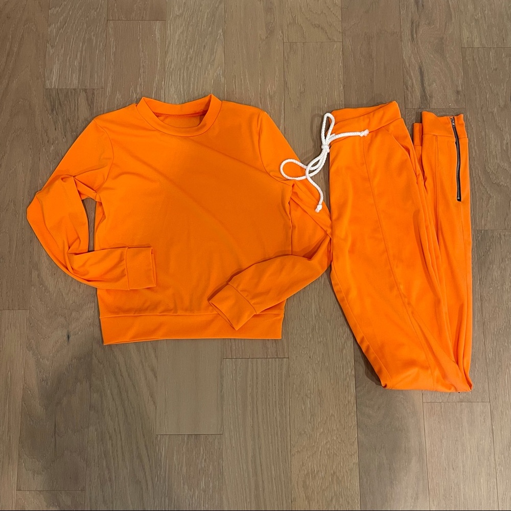 Orange 2 piece jogger set